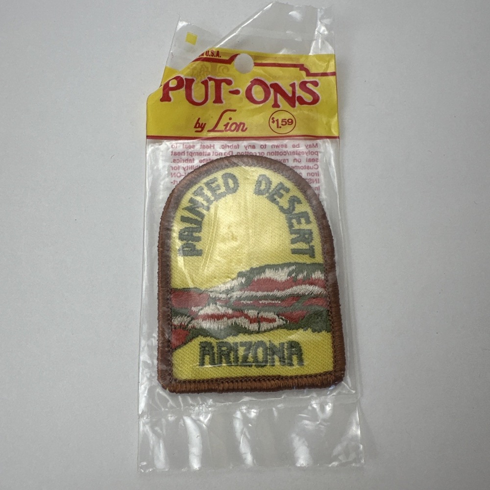 Vintage NOS Patch Painted Desert Arizona AZ Souvenir Travel Put-Ons by Lion